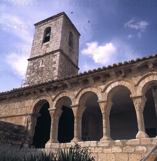 Detail of the arches of the narthex of the church of Santa Cristina in Barca (Soria).