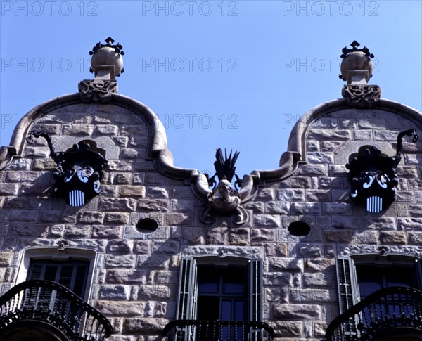 Detail of the façade of the house 'Can Calvet', at Caspe Street in Barcelona, 1898-1900, designed?