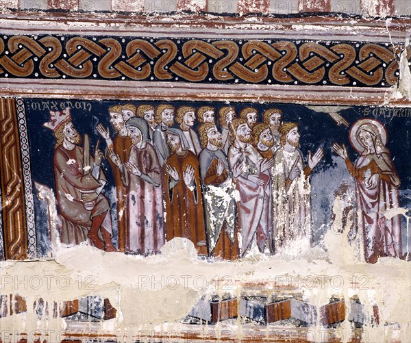 Chapel of Santa Maria del Monte of Liesa, scene of the martyrdom of St. Catherine, painting besid?
