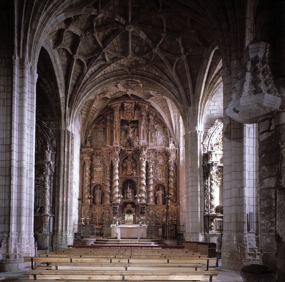 Detail of the interior of the church of Our Lady of the Angels, the main altarpiece and the decor?