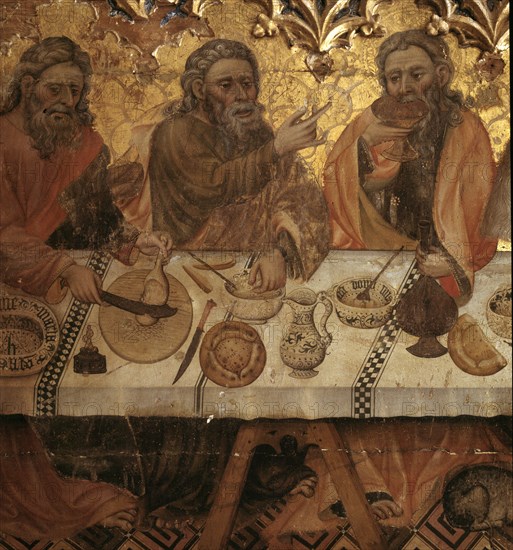 'Last Supper', detail of the painting by Jaume Ferrer I.