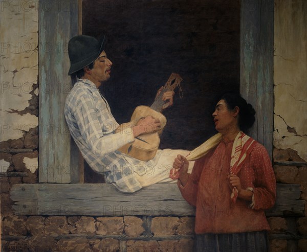 'Guitarist', oil on canvas 1899 by José Ferraz de Almeida.