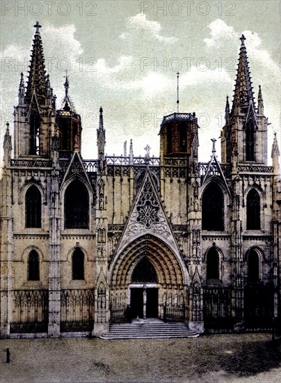 Façade of the Cathedral before restoration, 1900.