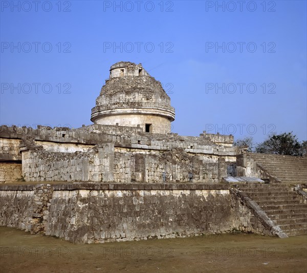 Chichen Itza, ruins in the main and ancient Mayan city, the Observatory.