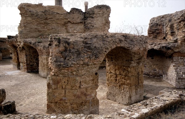 Ruins of the Roman Baths of Antoninus 145-162 AD, in the ancient city of Carthage.