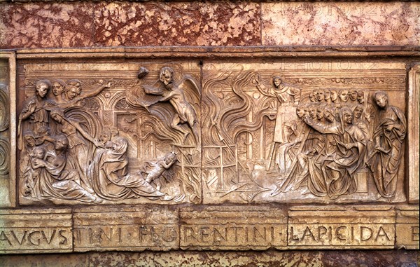 Relief in the Oratory façade arch of San Bernardino in Perugia.