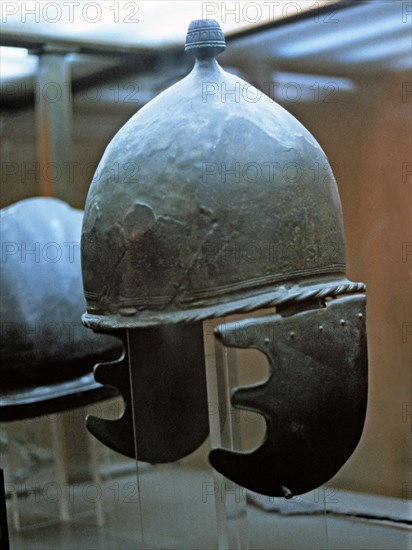 Etruscan helmet.