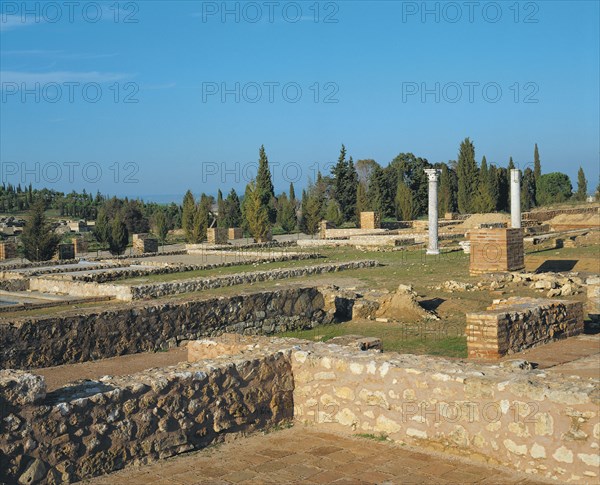 Partial view of the Roman ruins of Italica.