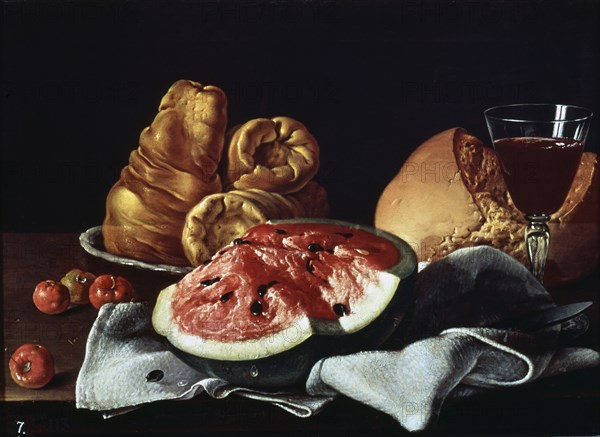 'Still Life with Watermelon' by Luis Eugenio Melendez.