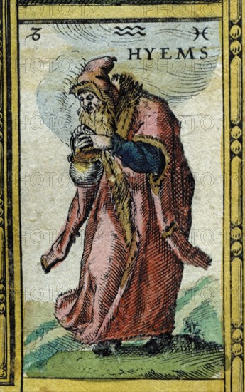 'Winter', coloured engraving from the book 'Le Theatre du monde' or 'Nouvel Atlas', 1645, create?