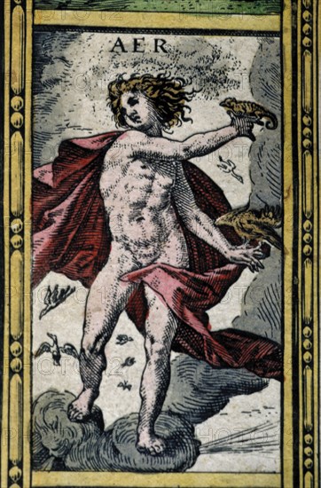 'Air', coloured engraving from the book 'Le Theatre du monde' or 'Nouvel Atlas', 1645, created, ?