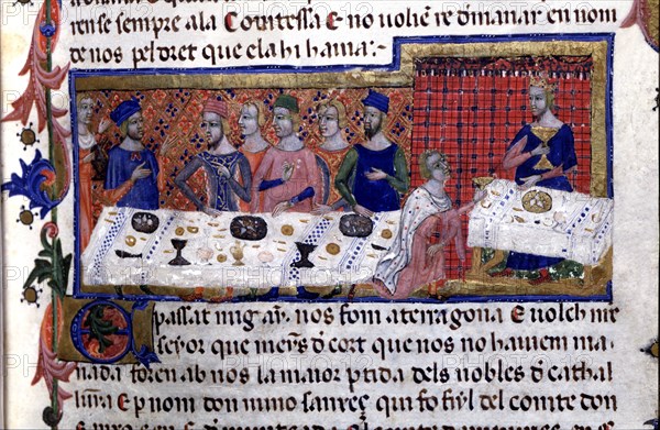 Banquet given by Pere Martell to James I in Tarragona in 1228, where he decided the conquest of t?