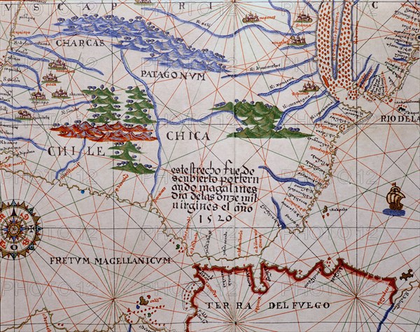 'Atlas of Joan Martines', 1587, representing the Strait of Magellan and the Southern Cone of the?