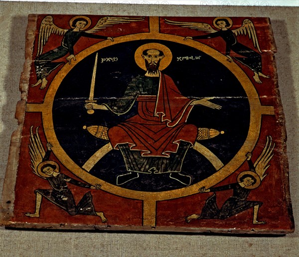 Ceiling with the figure of Apostle Saint Paul, supposedly from Orós, Pallars Sobirà, painting on ?