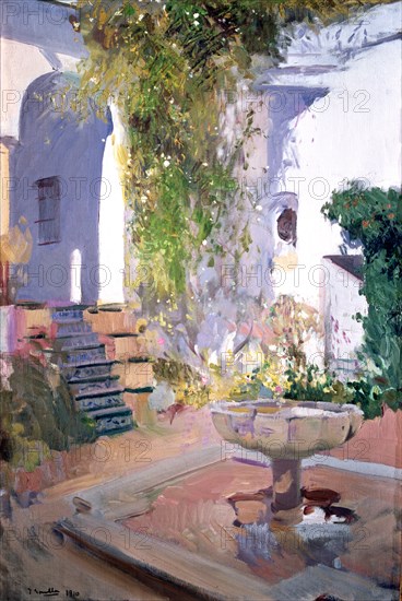 'Grotesque gardens Alcazar of Seville', Oil, 1910 by Joaquin Sorolla.