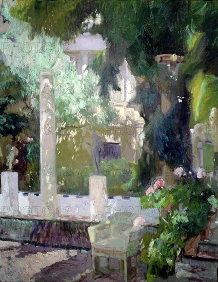 'Gardens of the Sorolla house', Oil, 1920 by Joaquin Sorolla.