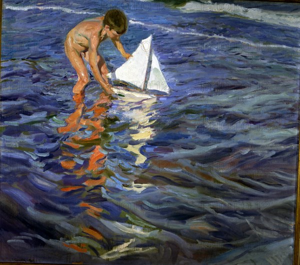 'The little yacht', oil, 1909 by Joaquin Sorolla.