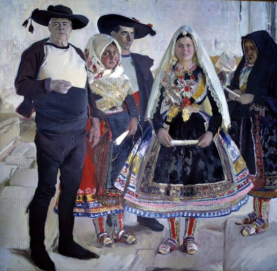 'Types of Lagartera', oil, 1912 by Joaquin Sorolla.