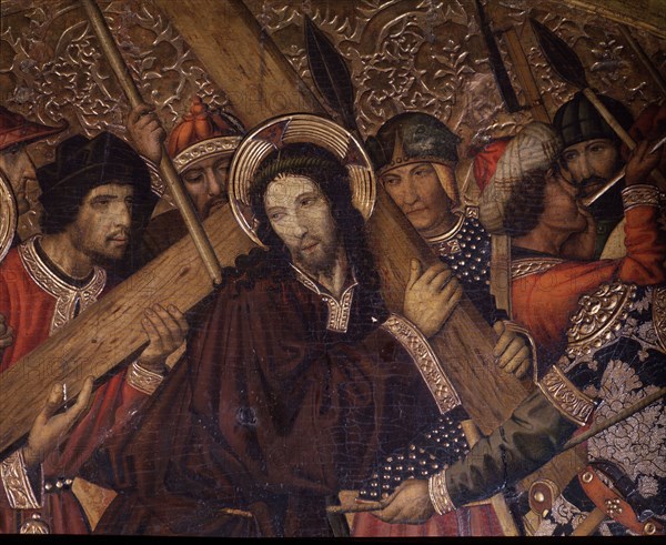 Road to Calvary', detail of the table by Jaume Huguet.