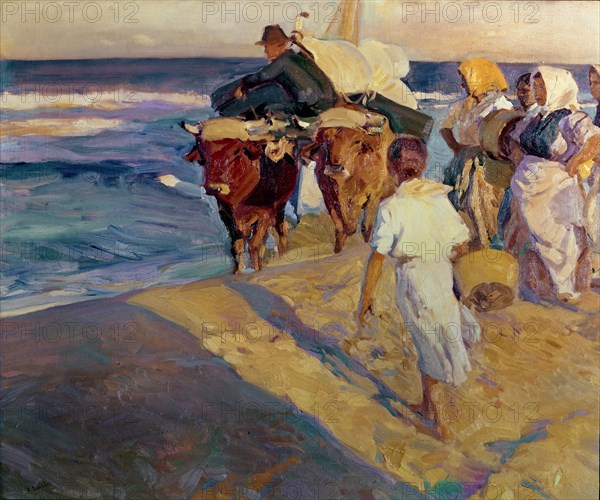 'Taking the Boat', oil by Joaquín Sorolla.