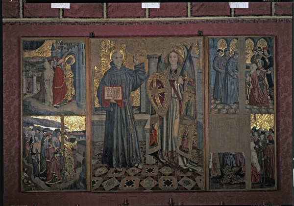 Central part of the 'Altarpiece of Saint Bernardino and the guardian angel', tempera on wood, fro?