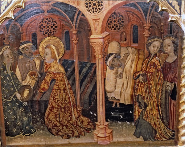 Saint Elisabeth helping the ill', table in the altarpiece of Saint Bartholomew and Saint Elisabet?