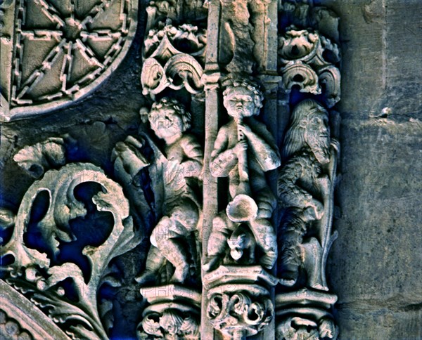 Detail of the jambs of the Kings Door in the Knights Cloister, Monastery of Santa Maria la Real i?