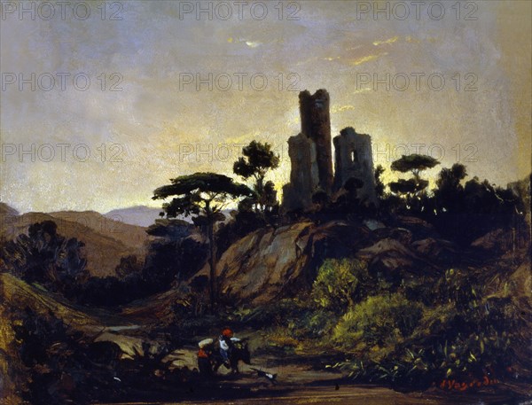 Landscape with figures', by Joaquim Vayreda.