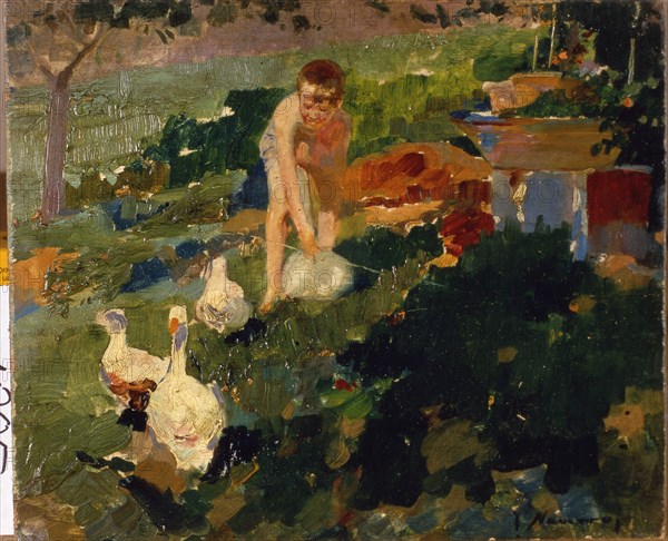'Boy at river' by Josep Navarro Llorens.