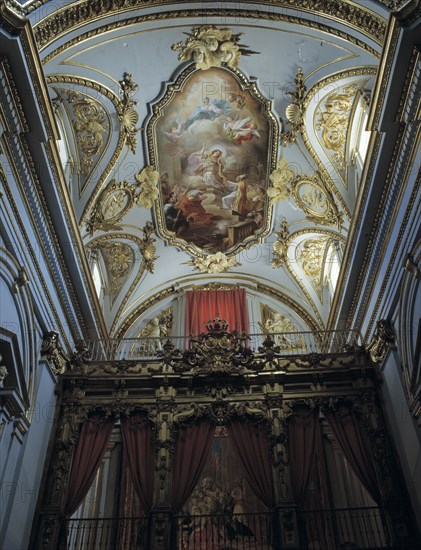 Imposition of the Chasuble to St Ildefonso', painting attributed to Francisco Bayeu that is in th?