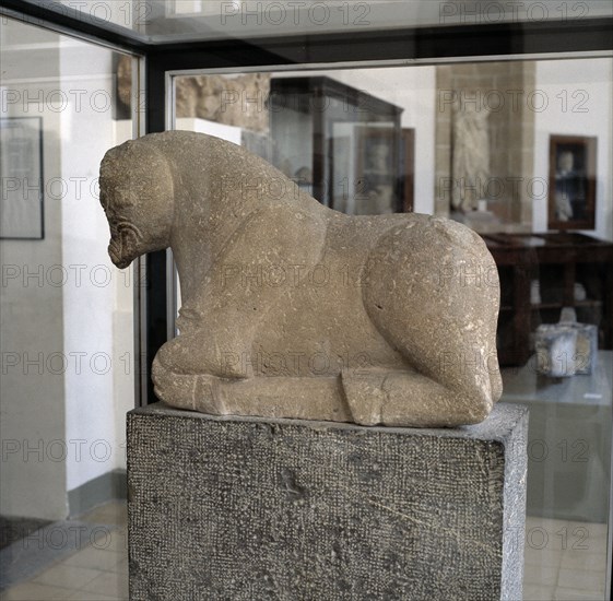 Iberian bull in sandstone, from the Cabesolet property.