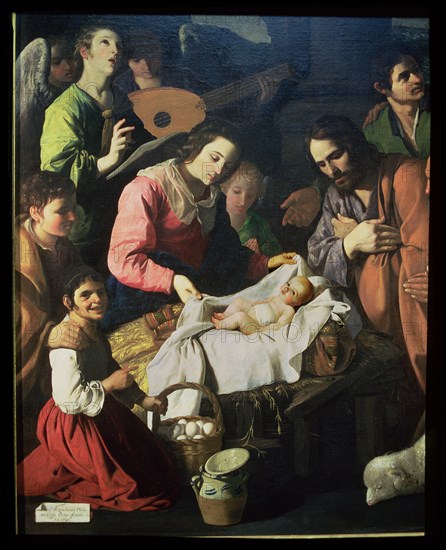 'Adoration of the Shepherds', detail, by Francisco de Zurbarán.