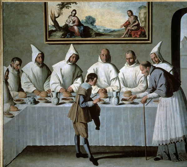 'St. Hugh in the Refectory of the Carthusians', oil by Francisco de Zurbaran.