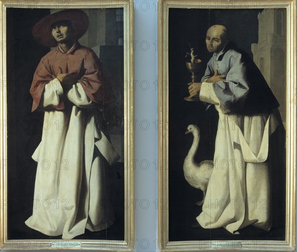 'Blessed Nicholas of Albergati' (left) and 'St. Hugh of Lincoln', from the Carthusian monastery ?