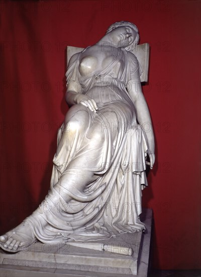 'Lucretia'. Marble Sculpture by Damiá Campeny.