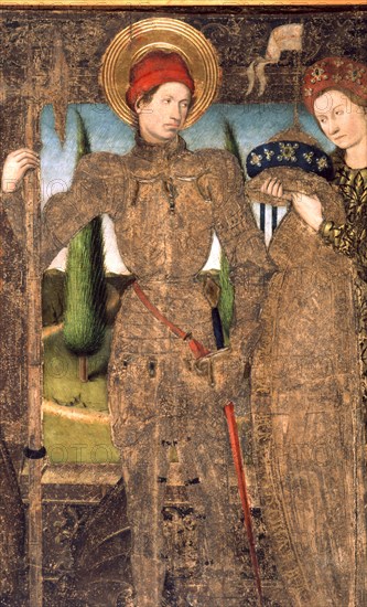 'St. George and the Princess', panel painting, detail of the central panel of a triptych, c. 1445.