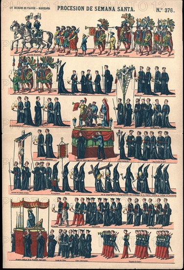 Popular holy cards, Easter procession, edited by Editorial Paluzie of Barcelona, ??page # 376, 19?