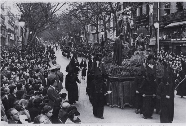 Easter Procession on the Ramblas in Barcelona, ??1956.