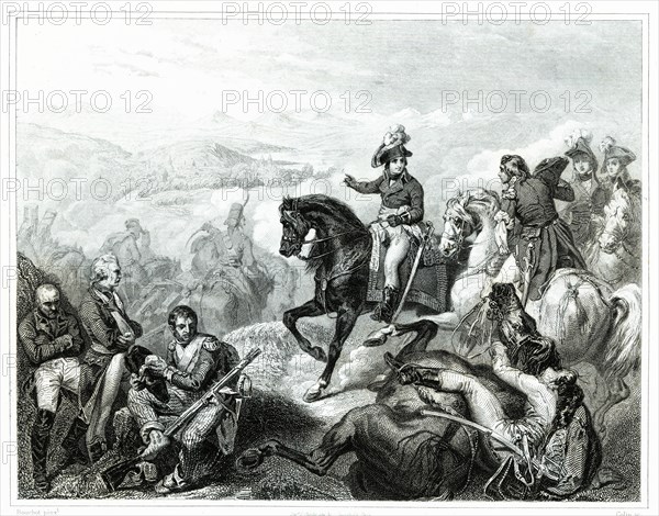 Battle of Zurich. General André Masséna (1758-1817) commanding his army defeats the Austrians, Ru?