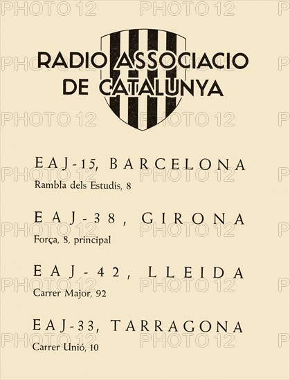 Group of radio stations from Radio Associació of Catalonia, 1934.