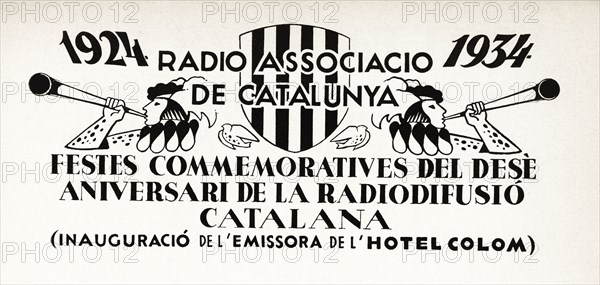 Inauguration of radio station Radio Associació of Catalonia in the Hotel Colón, celebrating its t?