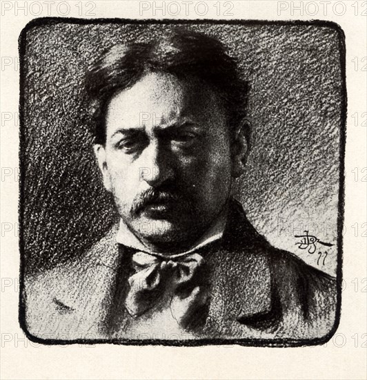 Celestino Sadurní Deop (1830-1896). Catalan engraver. Drawing from 1900.