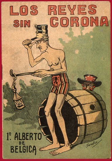 Satirical comic strip 'Los reyes sin corona' (Uncrowned Kings), Albert of Belgium, 1918. Drawing ?