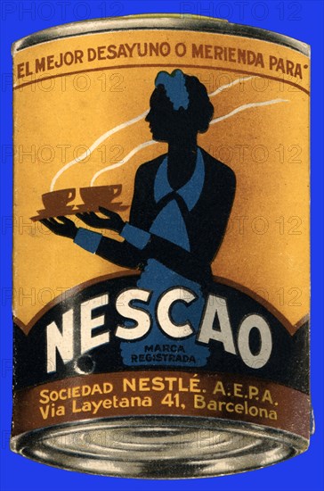 Advertising for Nescao, product of Nestle Company. Around 1930.