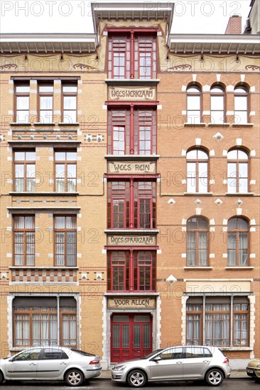 Foyer Schaerbeek, 53-59 Rue Victor Hugo, Brussels, Belgium, (1909) c2014-2017. Artist: Alan John Ainsworth.