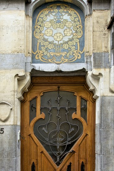 Miscellaneous Brussels art nouveau details, Belgium, c2014-c2017. Artist: Alan John Ainsworth.