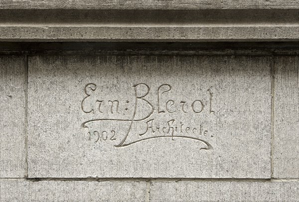 Ernest Blerot carved signature, Brussels, Belgium, (1902), c2014-c2017. Artist: Alan John Ainsworth.