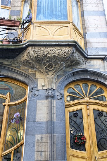 Miscellaneous Brussels art nouveau details, Belgium, c2014-c2017. Artist: Alan John Ainsworth.