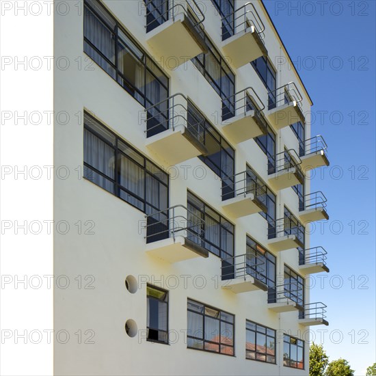 Balconies. The Bauhaus building, Dessau, Germany, 2018. Artist: Alan John Ainsworth.