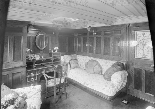 Interior of boudoir on 'Venetia', 1920. Creator: Kirk & Sons of Cowes.